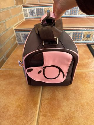Transportín Mascota Chocolate y Rosa