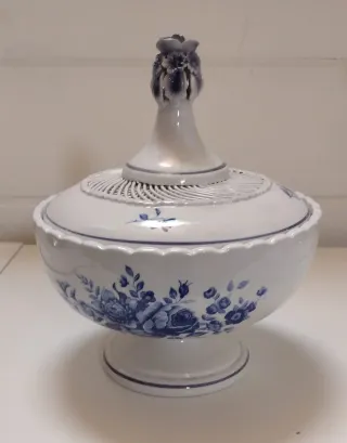 Centro tavola porcellana blu e bianco