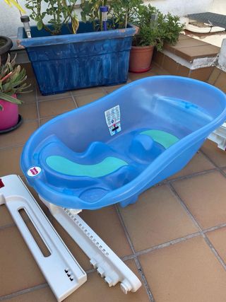 Bañera Bebé Azul con Soporte