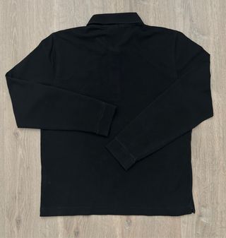 Polo Lacoste Negro Manga Larga Talla S
