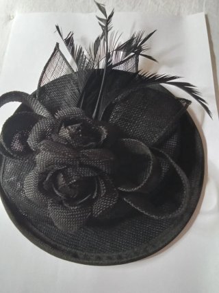 Tocado para ceremonia, madrina e invitada Negro