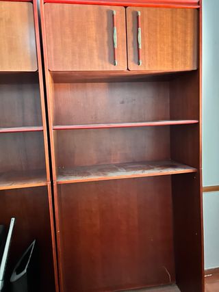 Estantería de madera con puertas