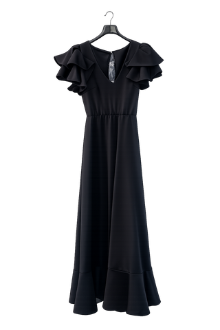 bata, Negro Largo Volante Flamenco