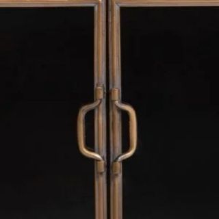 Credenza in Metallo Nero e Marrone