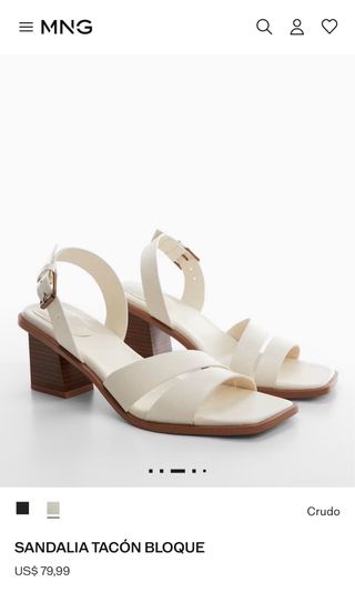 Sandalias Mango Tacon Blanco Talla 38