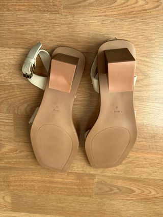Sandalias Mango Tacon Blanco Talla 38