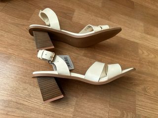 Sandalias Mango Tacon Blanco Talla 38