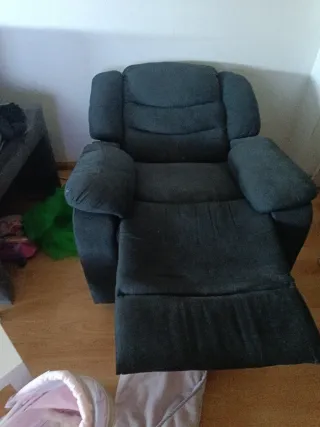 Sillón relax gris tela