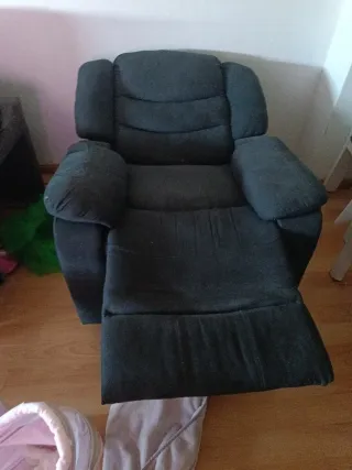 Sillón relax gris tela