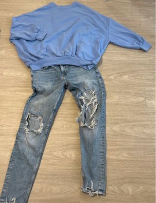 tre pezzi camicia , jeans e felpa
