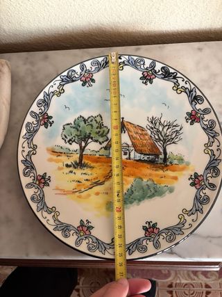 Plato decorativo cerámica paisaje para colgar