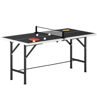 Mesa Ping-Pong Plegable con Red y Raquetas
