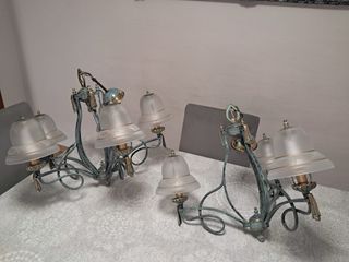 Lámpara Techo Vintage 3 Tulipas