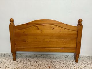 Cama individual de madera de pino macizo y somier