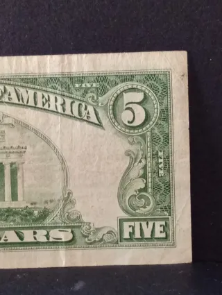 5 Dollari Serie 1963  Red Seal Corcolato