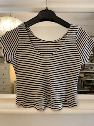 Camiseta cropped de rayas