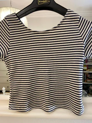 Camiseta cropped de rayas