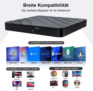 Lector grabador DVD Externo USB para PC y MAC