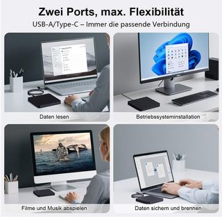 Lector grabador DVD Externo USB para PC y MAC