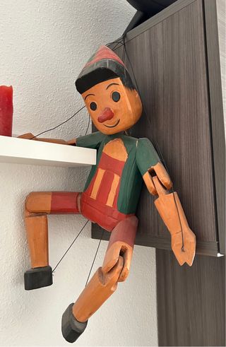 Antigua Marioneta articulada Pinocho Madera