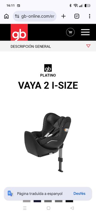 Silla Coche GB Vaya 2 i-Size 360º