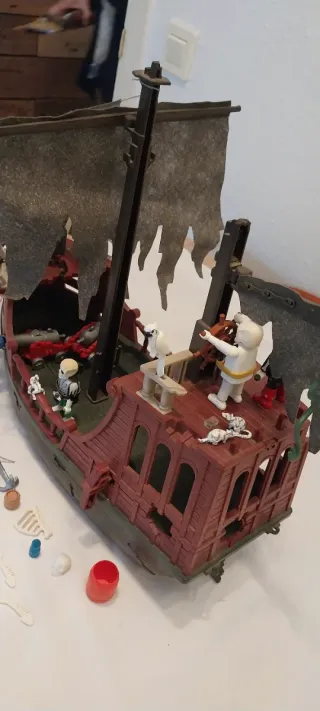 Playmobil,barco fantasma,lote,barco,piratas,isla