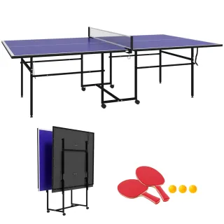Mesa de Ping-Pong Plegable con 4 Ruedas Red 2 Pala