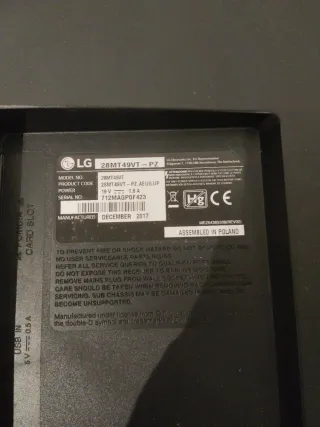 Televisión LG Negra