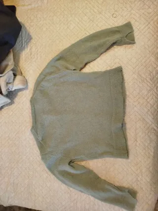 Cárdigan punto verde pastel