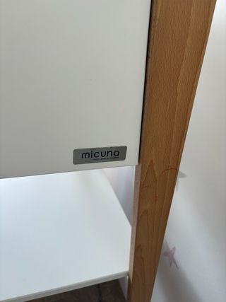 Mueble cambiador bebé madera y blanco