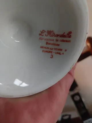 Jarrón porcelana pájaro flores