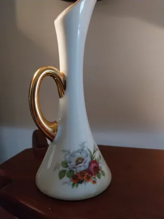 Jarrón porcelana pájaro flores