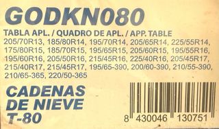Cadenas Nieve Goodyear T-80