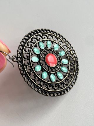 Pendientes coral y turquesa