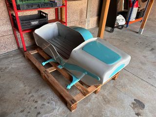 Lambretta LD con sidecar azul y gris