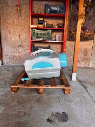 Lambretta LD con sidecar azul y gris