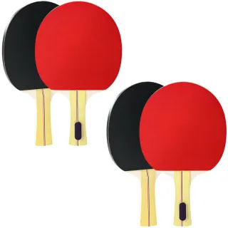 Set 4 Palas Ping Pong + 8 Bolas + Estuche