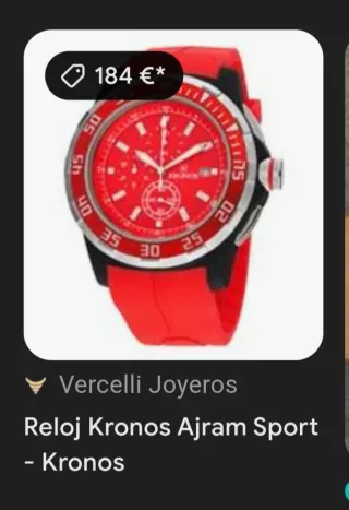 Reloj Kronos Rojo y Plateado 48mm.