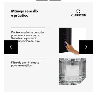 Campana Isla Klarstein Beretta Ø35cm Negra