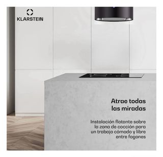 Campana Isla Klarstein Beretta Ø35cm Negra