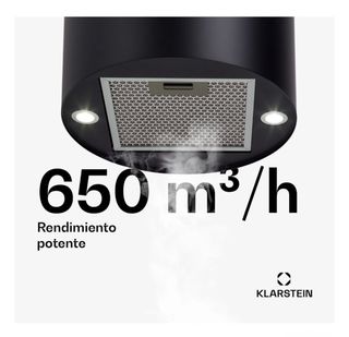 Campana Isla Klarstein Beretta Ø35cm Negra