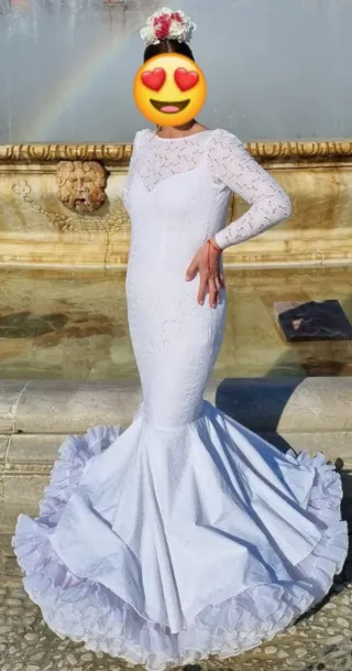 Traje de Flamenca Blanco