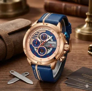 Reloj AKDPN Hombre Azul y Dorado
