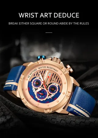 Reloj AKDPN Hombre Azul y Dorado