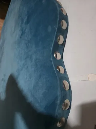 Cabecero Corazón Terciopelo Azul