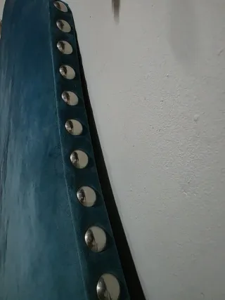 Cabecero Corazón Terciopelo Azul