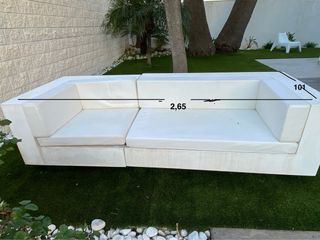 Sofá exterior modular blanco