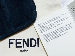 Bolso Fendi Nobuk Azul y Dorado