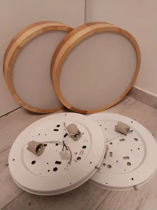 Lámpara de techo redonda madera