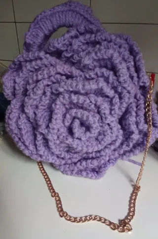 Bolso Crochet Blanco Flor